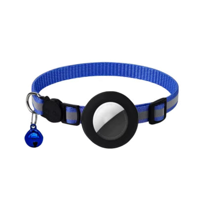 1Pcs Pet Airtag Cat Collar Breakaway, Reflective Kitten Collar with Apple Air Tag Holder and Bell for Girl Boy Cats, 0.4 Inches